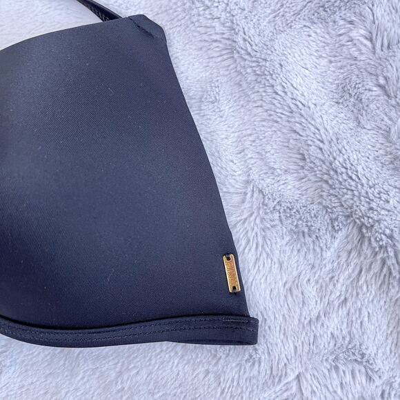 Victorias Secret Swim Strappy 2 Piece Bikini Swimsuit Black Padded Womens Medium - Picture 3 of 8